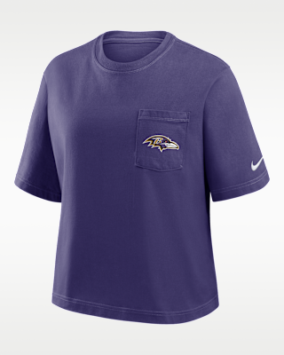 Женская футболка Baltimore Ravens Rewind Pocket Boxy Nike NFL