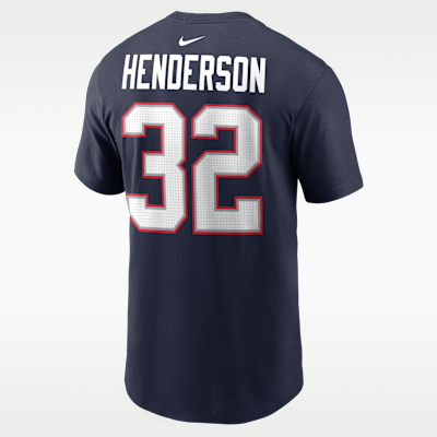 TreVeyon Henderson New England Patriots Men's Nike NFL T-Shirt