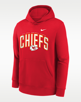 Детские  Kansas City Chiefs Essentials Club Logo Arch Big Kids' Nike NFL Pullover Crew