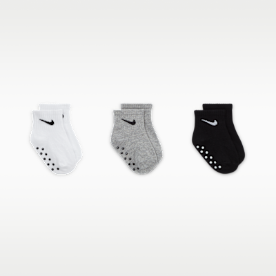 Nike Baby Swoosh Ankle Gripper Socks (3-Pairs)