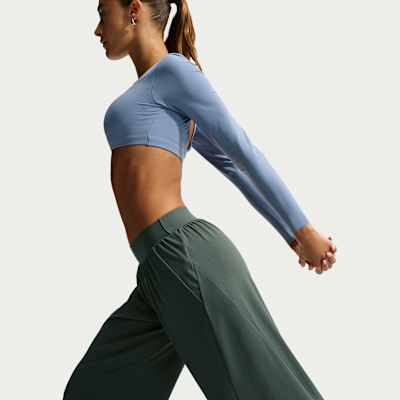 Nike Zenvy Normal Belli Geniş Paçalı Kadın Eşofman Altı görsel 4