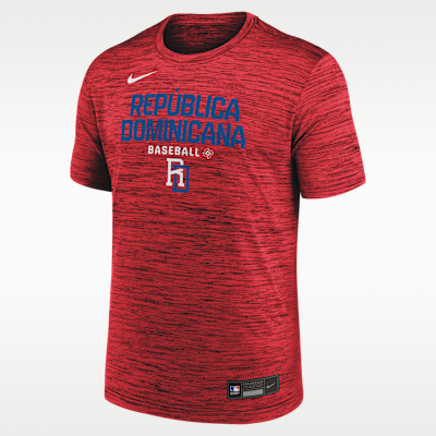 Playera Nike Dri-FIT para hombre Dominican Republic National Baseball Team 2026 World Baseball Classic Velocity