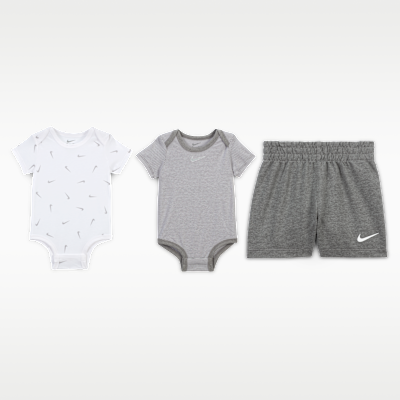 Nike Essentials Baby 3-Piece Striped Swooshfetti Set