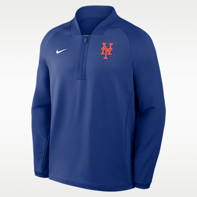 New York Mets Authentic Collection Men's Nike Dri-FIT MLB 1/2-Zip Long-Sleeve Top
