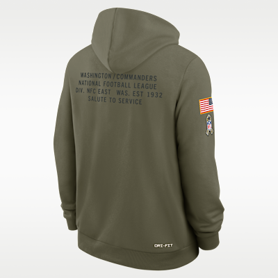 Sudadera con gorro sin cierre Nike Dri-FIT de la NFL para hombre Washington Commanders Salute to Service Sideline Dominant Force