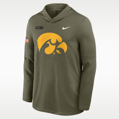 Iowa 2025 Military Appreciation Men's Nike Dri-FIT College Long-Sleeve Hooded Top