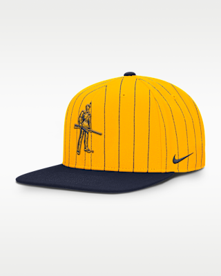Мужские  West Virginia Primetime Pin Stripe 2-Tone Nike Dri-FIT College Adjustable Hat