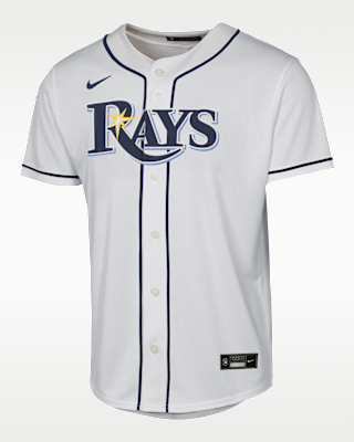 Детские джерси Junior Caminero Tampa Bay Rays Baseline Big Kids' Nike MLB Home Replica Jersey