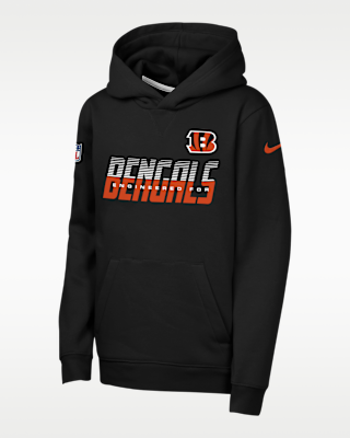 Детское худи Cincinnati Bengals Sideline Big Kids' Nike Dri-FIT NFL Pullover Hoodie