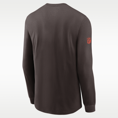 Playera de manga larga Nike Dri-FIT de la NFL para hombre Cleveland Browns Sideline Team Issue