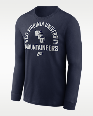 Мужская футболка West Virginia Legacy Arched Logo Nike College Long-Sleeve
