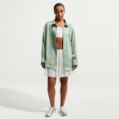 Nike Sportswear Oversize Saten Uzun Kollu Kadın Üstü görsel 4