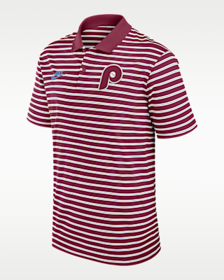 Мужские  Philadelphia Phillies Cooperstown Striped Victory Nike Dri-FIT MLB Polo