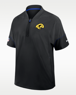 Мужская куртка Los Angeles Rams Sideline Coach Nike NFL 1/2-Zip Short-Sleeve Hooded