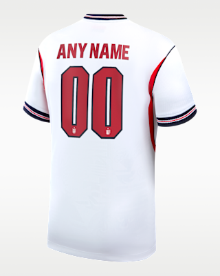 Мужские джерси England 2026 Stadium Home Nike Dri-FIT Soccer Replica Custom Jersey By You
