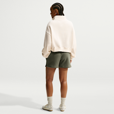 Nike Studio Fleece Orta Kalınlıkta Oversize Çeyrek Fermuarlı Crop Kadın Üstü görsel 5
