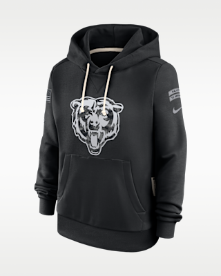 Женское худи Chicago Bears Salute to Service Sideline Nike Dri-FIT NFL Pullover Hoodie
