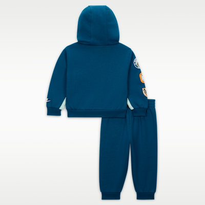 Conjunto de sudadera con gorro sin cierre y joggers de tejido Fleece para bebé (12-24 meses) Nike