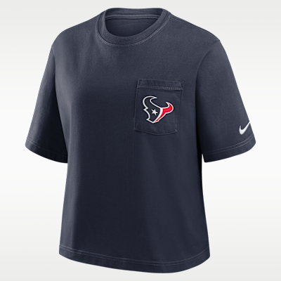 Houston Texans Rewind Pocket Boxy Women's Nike NFL T-Shirt