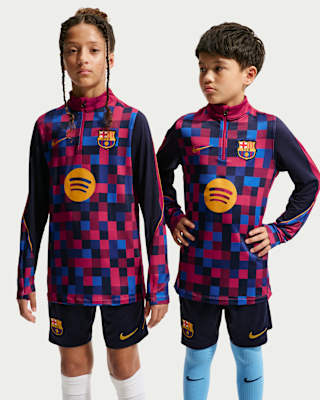 Детские  FC Barcelona Strike Home Big Kids' Nike Dri-FIT Soccer Pre-Match Knit Drill Top