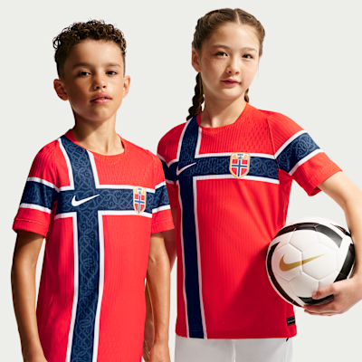 Nike Koszulka piłkarska dla dużych dzieci Aero-FIT Reprezentacja Norwegii Match 2026 (wersja domowa)