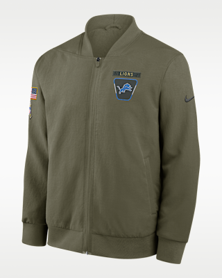Мужская куртка Detroit Lions Salute to Service Sideline Nike NFL Full-Zip Bomber