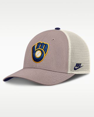 Мужские  Milwaukee Brewers Cooperstown Rise Nike MLB Adjustable Trucker Hat