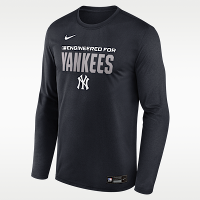 Playera de manga larga Nike Dri-FIT de la MLB para hombre New York Yankees Authentic Collection Team Issue