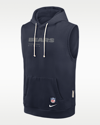Мужское худи Chicago Bears Sideline Nike Dri-FIT NFL Sleeveless Pullover Hoodie