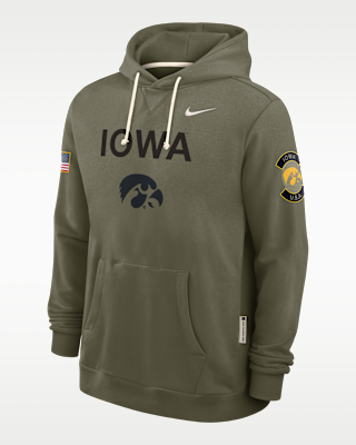 Мужское худи Iowa 2025 Military Appreciation Nike Dri-FIT College Pullover Hoodie