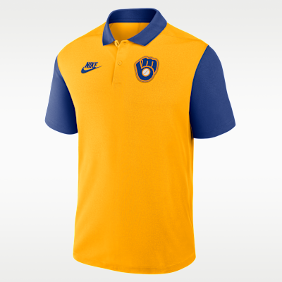 Milwaukee Brewers Cooperstown Victory Men's Nike Dri-FIT MLB Polo