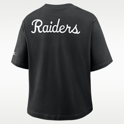 Playera Nike de la NFL para mujer Las Vegas Raiders Rewind Pocket Boxy