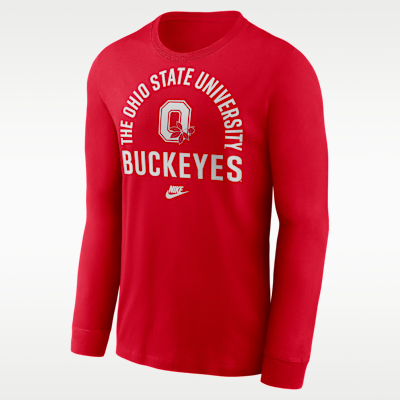 Ohio State Legacy Arched Logo Men's Nike College Long-Sleeve T-Shirt
