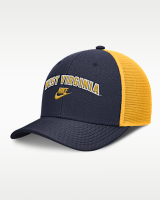 Мужские  West Virginia Legacy Arch Rise Nike Dri-FIT College Trucker Adjustable Hat