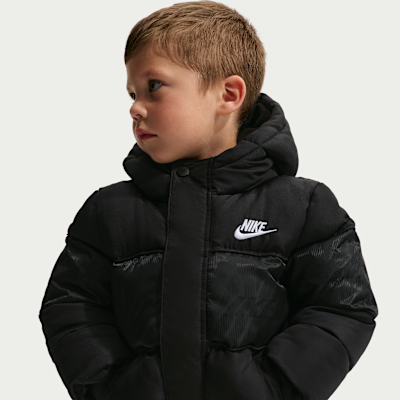 Nike Toddler Jacquard Logo Mixed Media Puffer Jacket