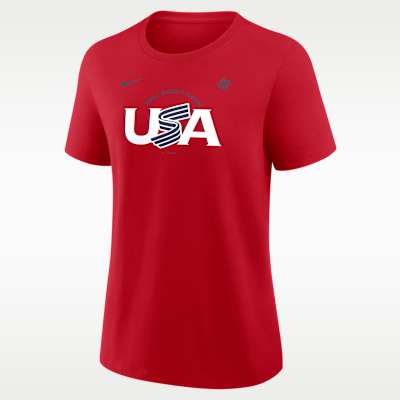 Playera Nike para mujer USA Baseball 2026 World Baseball Classic Script