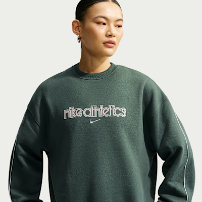 Nike Studio Fleece Orta Kalınlıkta Oversize Kadın Crew Üst görsel 3