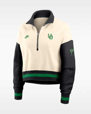 Женские  Oregon Legacy Nike College Cropped Oversized 1/4-Zip Crew