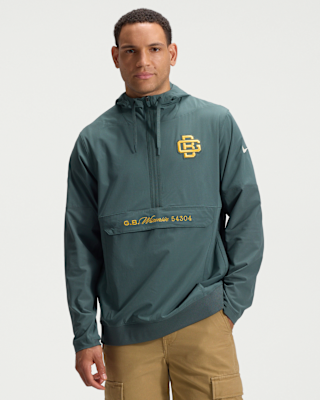 Мужская куртка Green Bay Packers Rivalries Collection Sideline Anorak Nike NFL 1/2-Zip Hooded