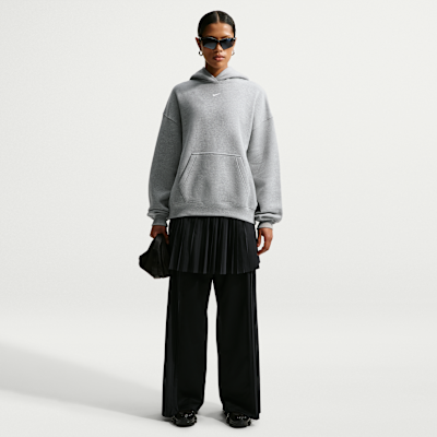 Nike Studio Fleece Orta Kalınlıkta Oversize Kapüşonlu Kadın Sweatshirt'ü görsel 4