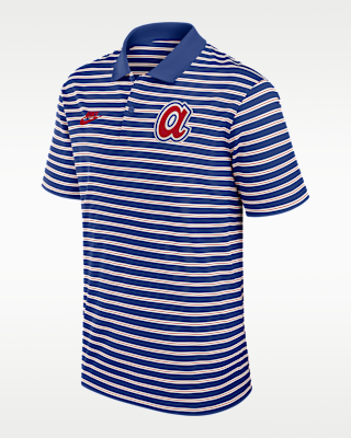 Мужские  Atlanta Braves Cooperstown Striped Victory Nike Dri-FIT MLB Polo