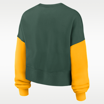 Sudadera de cuello redondo sin cierre Nike de la NFL para mujer Green Bay Packers