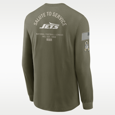 Playera de manga larga Nike de la NFL para hombre New York Jets Salute to Service