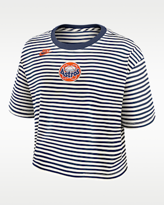 Женская футболка Houston Astros Cooperstown Logo Striped Nike MLB Cropped