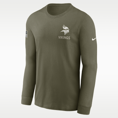 Playera de manga larga Nike de la NFL para hombre Minnesota Vikings Salute to Service