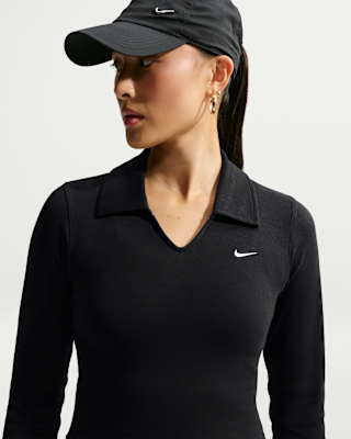 Женские тайтсы Nike Sportswear Tight Long-Sleeve Cropped Polo