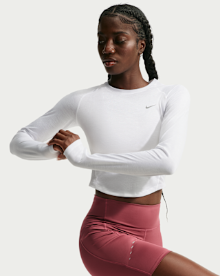 Женские  Nike Tempo Dri-FIT Cropped Long-Sleeve Top для бега