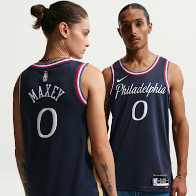 Tyrese Maxey Philadelphia 76ers City Edition Men's Nike NBA Swingman Jersey