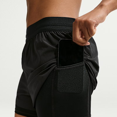 Nike Swift Dri-FIT Normal Belli 2'si 1 Arada Kadın Koşu Şortu görsel 6