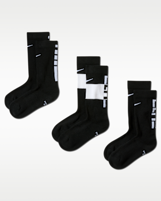 Unisex носки Nike Elite Kids' Basketball Crew Socks (3 Pairs) для баскетбола